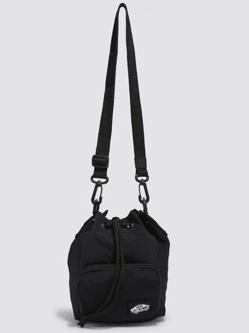 Vans Black Mini Drawstring Crossbody Bucket Bag